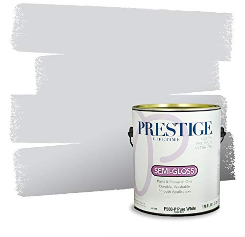 PRESTIGE Paints Interior Paint and Primer In One, 1-Gallon, Semi-Gloss, Comparable Match of Behr* Gray Shimmer*
