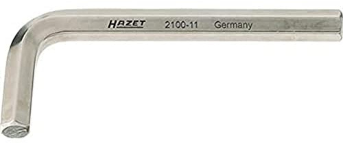 Hazet Winkelschraubendreher 2100-10, Innensechskant Profil, SW 10 mm | Abtrieb Innensechskant Profil, Chrom-Vanadium, vernickelt, DIN ISO 2936, SW 10 mm, Länge l1 122 mm, Länge l2 50 mm, 100 g