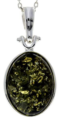 SilverAmber Jewellery Klassischer Anhänger aus echtem baltischem Bernstein und Sterlingsilber ohne Kette – 1522