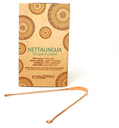 Nettalingua in rame per Alitosi - Dispositivo Medico (1 pz) - Pulisci Lingua della Medicina Ayurvedica - Nettalingua Ayurvedico per alito cattivo - Raschietto per la pulizia della lingua