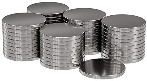 50 Magnete Scheibenmagnet 12x1 mm - Kraft 0,55 kg - silber extra stark rund - starke Supermagnete - Magnet für Whiteboard, Pinnwand, Magnettafel, Werkstatt - Neodym Power