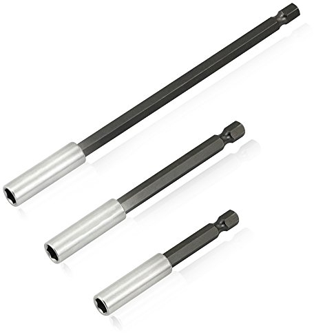 SYCEES 1/4 hex-shank Magnetische Bohrer Verlängerung Halter Bohrmaschine Verlängerungsstange 6,35mm, 75/100/150mm 3 tlg