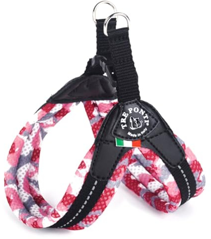 Tre Ponti Geschirr Easy Fit Soft Mesh mit Click Verschluss in div. Farben und Größen, Farbe:Camouflage pink, Größe:Gr 1.5/28-32cm / bis 4kg