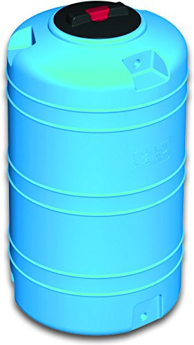 Serbatoio polietilene 5 mm tipo verticale RINFORZATO - FORI STAMPATI e FILETTATI acqua potabile alimenti (300 litri) blu cisterna