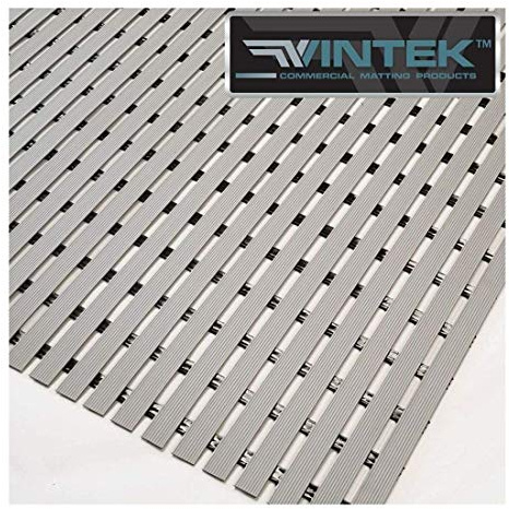 VinTread Mat Vinyl Wet Area Floor Matting for Swimming Pool Shower Sauna Spa Bath Tub Bath Splash Matting Water Drain Wet Flooring Anti-Slip Indoor/Outdoor by VinTek (3' x 2', Gray)