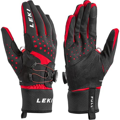 LEKI Adult Sports - Bastoncini da Sci Unisex, Colore: Nero/Rosso