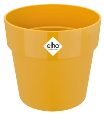 Elho B.for Original Round 35 - Macetero por Interior - 100% Plástico Reciclado - Ø 35.0 x H 32.0 cm - Amarillo/Ochre