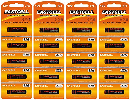 EASTCELL 20 x 27A Alkaline Libres de Mercure 12 V de Batterie (4 Blistercards a 5 Batteries) MN27, A27, V27GA, L828, la Marchandise de Marques GP27A EINWEG FBA