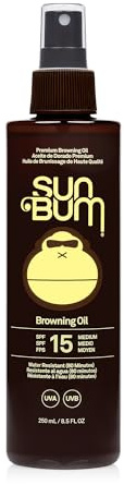 Sun Bum SPF 15 Moisturizing Browning Oil, Broad Spectrum UVA/UVB Protection Tanning Oil, Vegan Formula Made With Coconut Oil, 250ml