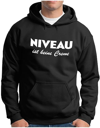OM3® Niveau ist Keine Creme Hoodie - Herren - Fun Parodie Statement Sarkastisch Spruch - Kapuzen-Pullover S - 4XL