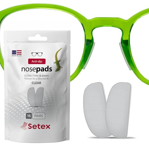 Setex Gecko Grip Lunettes Plaquettes,15 Paires Transparentes, 0,6x7x16mm