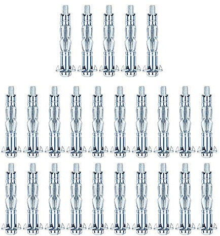 25pcs M4×38 Plasterboard Fixings Hollow Wall Anchor Hollow Wall Fixings Drywall Anchor Plugs m4 Wall Anchor Dry Wall Anchor Screws Heavy Duty Metal Fixings Anchors for Drywall Sheetrock Wall Fixings