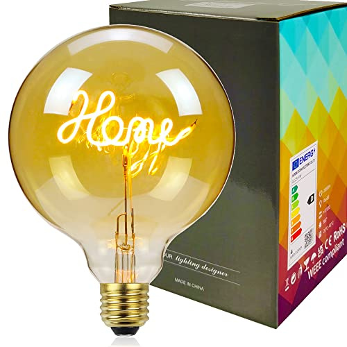 YANUODA Vintage Led Glühbirne G125 Big Globe 2000Kelvin 4W Dimmbar Alphabet Filament Tischlampe Glühbirne Dekorative Glühbirnen 220 / 240V E27 (Home)