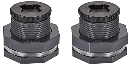 sourcing map 2 Set PVC Schott Tankadapter mit Steckfitting G1 Gewinde für Wassertanks