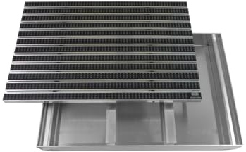EMCO Eingangsmatte DIPLOMAT Cassettenbürste grau ALU Bodenwanne Fußmatte Schuhabstreifer, Größe:75x50cm