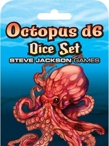 Set di Dadi Octopus D6 - Dadi - 6 Facce - Design Oceanico - Perfetto per Steve Jackson Games, DND, GDR, Giochi da Tavolo e Avventure di Ruolo