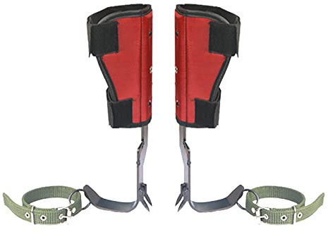 LIBOOI Baumkletter-Spikes Set, verstellbare Kletterbaum-Spikes Baumkletter-Ausrüstung Werkzeug mit Riemen und Handschuhen für Baumarbeiten