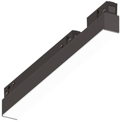 IDEAL LUX Sistema luce binario EGO WIDE 07W 3000K DALI BK, Sistema a rotaia, Illuminazione modulare, Dispositivo su binario, 28x2h4 cm, Nero