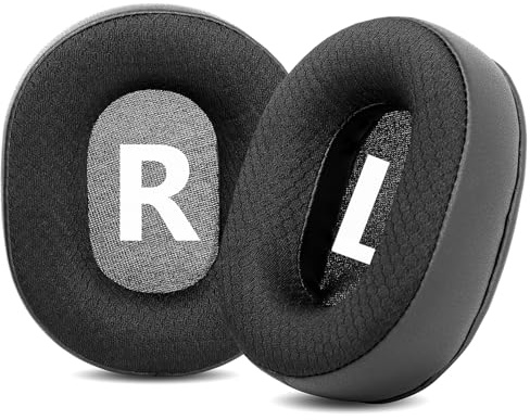 TaiZiChangQin E9 E8 Cuscinetti auricolari di ricambio compatibili con Mixcder E9 E 9 E8 E 8 cuscinetti auricolari auricolari in tessuto a rete memory foam nero fai da te