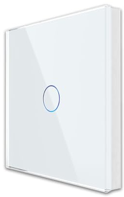 Funk Touch Lichtschalter zum Nachrüsten für Lampen ohne Schalter, Fernbedienung, RF433, Keine Verkabelung erforderlich, SmartHome Funkschalter (NUR Lichtschalter 1-Fach Weiß (ohne Empfänger))