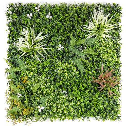 Christow Meadow Artificial Living Wall Panels, 1m x 1m, 3 Pack | 6 Panels, Each Measuring 1m x 50cm, Privacy Screening for Fences & Walls, Indoor & Outdoor Use, Waterproof & UV Protected