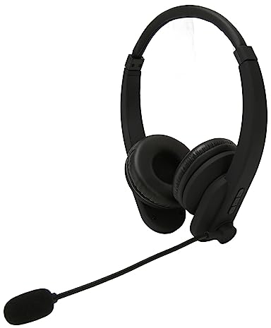 Auricular Bluetooth 5.0, Auricular Inalámbrico con Micrófono con Cancelación de Ruido, Auricular Binaural para Centro de Llamadas, Barra de Micrófono Girada, Admite Conexión 2.4G