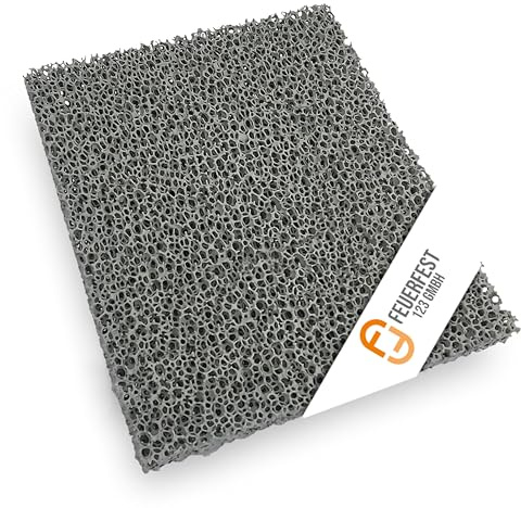 Feuerfest 123 - Feinstaubfilter Kaminofen 225x155x25 mm, Kompatibel mit Hark, Feinstaub Rußfilter zum nachrüsten Kamine & Öfen, hitzebeständig bis 1.650 °C