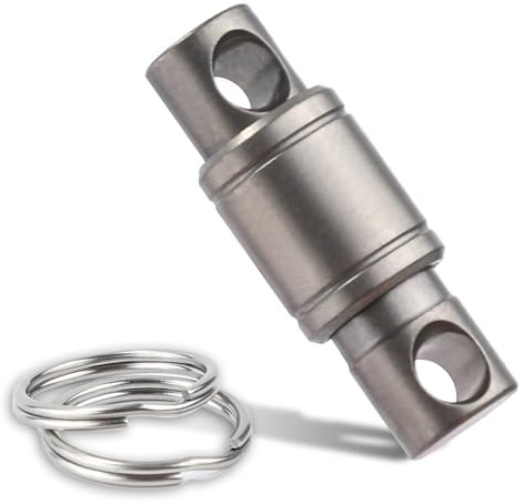 Titan Schnellverschluss Schlüsselanhänger, Multifunktional Abnehmbar mit Schlüsselringen Ausziehbarem Mini Schlüsselverbindungsstück 360°Drehung für Angeln Wandern und Outdoor (Grau)