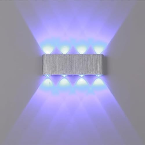 8W LED lampada da parete, su giù lampada da parete in alluminio lampada da parete LED spot luce notturna, bianco opaco su giù lampada da parete per corridoio, bagno, scale, portico (Viola)