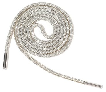 1 paire de lacets ronds à paillettes de 3 mm - Lacets de rechange en strass cristal - Lacets de rechange - Décoration diamant - Sangle de corde pour chaussures de sport décoratives à capuche - Robes -