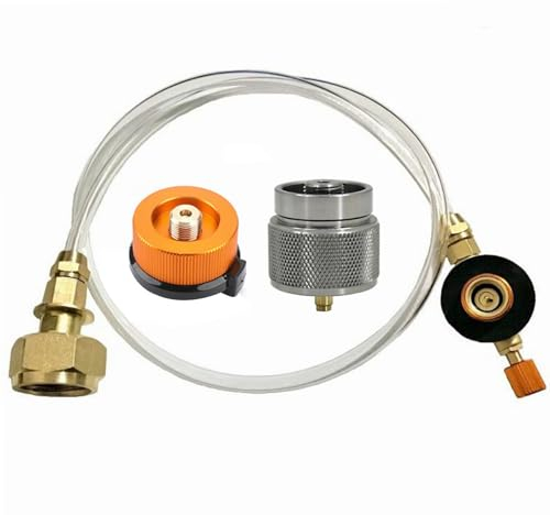 RoxNvm Gas Cartridge Adapter, Camping Stove Gas Adapter, LPG Adapter, Propane Refill Adapter, Outlet Inflator Valve Flat Cylinder, Gas Cartridges Screw Valve, Camping Stove Accessories