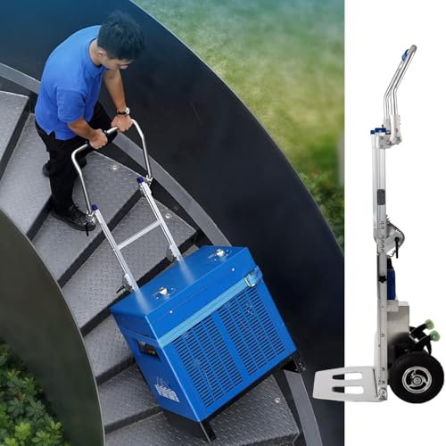 twostronking Carrello Saliscale Elettrico Pieghevole, Carrello Manuale Elettrico, Carico Massimo 200 kg, Batteria Rimovibile, Adatto per Gradini Fino a 230 Mm di Altezza