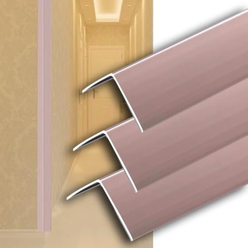 QSPNVFB Aluminium Eckschutzprofil Eckschutzschiene L-Form Selbstklebend Übergangsleiste Kantenschutz Winkelprofil Metall-kantenleiste Für Wand(Rose Gold,3Pcs x W 2CM (3/4 inch))