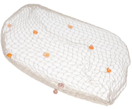 Haofy Fischernetz-Dekoration mit Muscheln, Foto-Display Zum Aufhängen an der Wand aus Baumwolle für Aquarien, Partys mit Meeresmotto (Beige)
