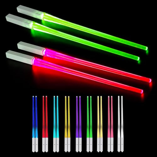 YdseozOA 2 Paar Lichtschwert-Lichtstäbe, LED, 9 Farben, BPA-frei, wiederverwendbar, für Abendessen in der Küche