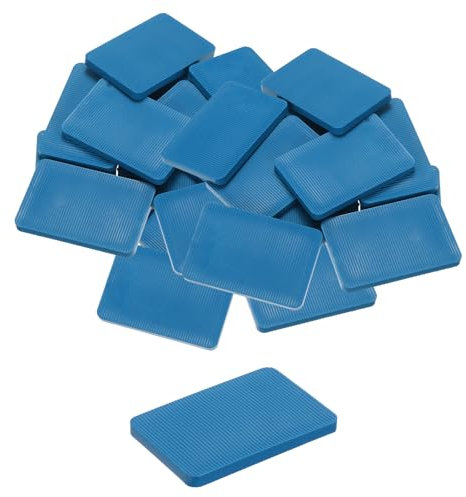 QUARKZMAN 100 Pezzi Spessori in Plastica 60 x 40 x 5 mm Distanziatori Piastrelle Squadrette Angolari Blocco Sottotetto Cunei Mobili Pannelli Plastica Esterno Rigida, Blu
