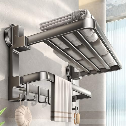 GMBAYUE Porte-Serviettes de Salle de Bain, Porte Serviette Extensible, Porte-Serviettes Mural avec Barres de Tour, Porte-Serviettes à Tige, Porte-Serviettes Modernes(70cm(27.5in))