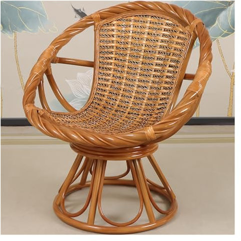 Huangj-0527 Rattanstuhl Gartenstühle Einzelsitz-Rückenlehnenstuhl, Rattansessel, natürliche Rattanstühle for Schlafzimmer, Wohnzimmer für Garten， Terrasse， Balkon