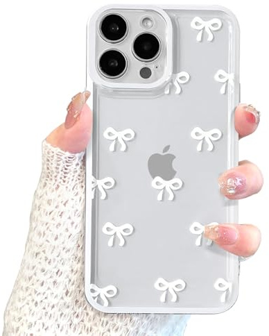 EYZUTAK Handyhülle für iPhone 11 Pro, Clear Nette Band Schleife Muster Ästhetische Transparente Telefontasche Erhöhte Kamera Schutz Stilvolle Schlanke Weiche Dauerhafte TPU Schutzhülle-Weiß