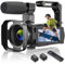 CAMKORY Videocámara 4K 48MP WiFi, cámara de vlogging para YouTube 16X zoom digital, pantalla táctil IPS de 3,0 pulgadas, visión nocturna infrarroja, con micrófono, cargador de batería y 2 baterías,