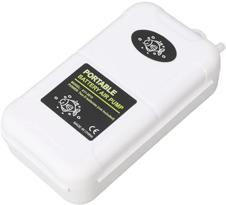 Batteriebetriebener Aquarium -Sauerstoffpumpe, Niedriges Lärm Großes Volumen 5W Luftpumpe mit 0,6 M -Schlauch für Fischtanks, Zierfische