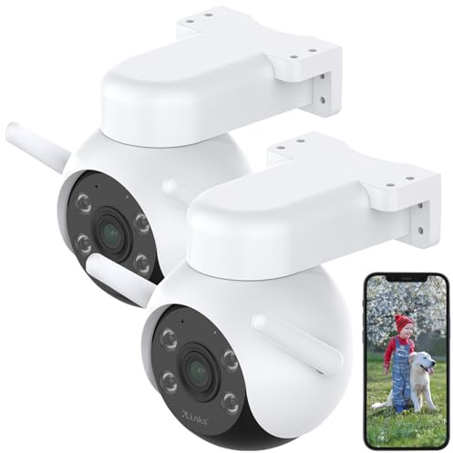 7links Camera: 2er-Set WLAN-Pan-Tilt-Outdoorkamera mit 4K-Auflösung, Farb-Nachtsicht (Überwachungskamera Outdoor, WLAN Kamera 4K, IP)