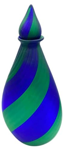 Bottiglia FILIGRANA Blu Verde in Vetro di Murano