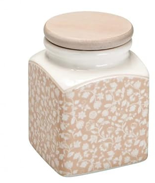 BRANDANI barattolo piccolo in porcellana con coperchio bamboo collezione Campo ai Fiori