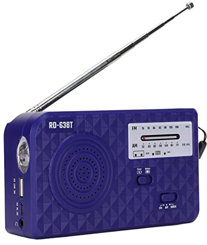 RD 638T Solar Hand Crank Notio -Radio, AM FM Small Weather Radios, Tragbares Überlebensradio mit LED -Taschenlampe und Handgelenksgurt Zum Camping -Wandern Im Freien