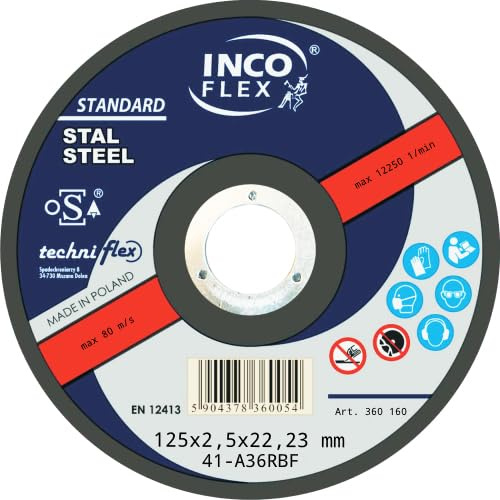 Metall-Trennscheiben Edelstahl Metall Stahl Inox | in Sets verpackt (125x2,5 | 25 pcs, 36, Mittel)