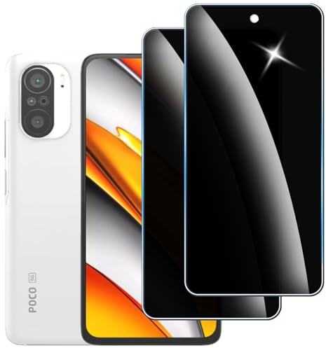 iccdpi 2 Piezas Protector Pantalla Privacidad Vidrio Templado para Xiaomi Poco F3, Antiespia 9H Dureza, Anti-Arañazos, Anti-Huellas, Sin Burbujas