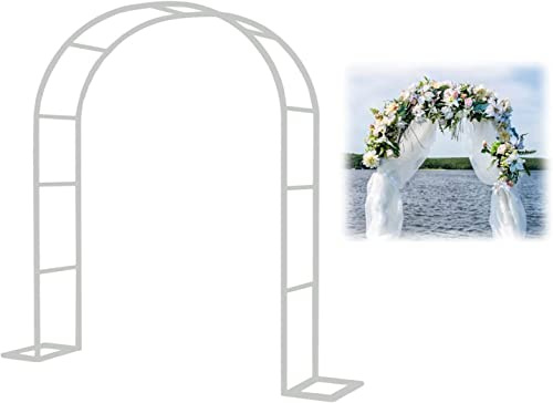 Arche de jardin robuste en métal blanc pour roses grimpantes et décoration de mariage – Treillis robuste avec base 180 x 220 x 40 cm Idéal pour les fêtes et les cérémonies