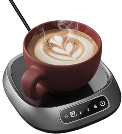 Chauffe-Tasse à café | Chauffe-Tasses électriques | Chauffe-Tasse à 55 ℃ Boissons thé Lait avec Technologie Tactile 3 température | Gadgets Cuisine Chauffe-Tasses à café pour Maison et Bureaux
