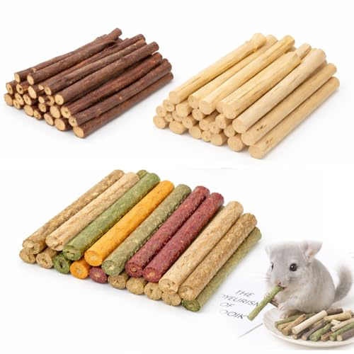 RowGlow 500g Barritas De Manzano Heno Bambú Natural para Conejos, palitos Bambu Timothy Manzano Palo Juguete para Conejo Hamster cobaya Chinchilla (Mezcla 500g)